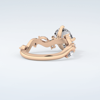 1.5 CT  Round Cut Twig Style Moissanite Engagement Ring 9