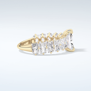 2.0 CT Radiant Cut Pave Moissanite Engagement Ring 4