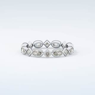 0.72 TCW Oval & Princess Shaped Moissanite Wedding Band 13