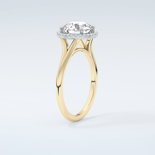 2.0 CT Round Cut Halo Split Shank Moissanite Engagement Ring 6