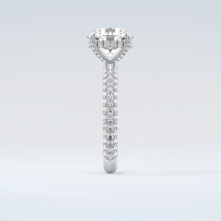 2.0 CT Round Cut Hidden Halo Pave Moissanite Engagement Ring 17