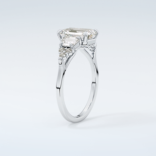 2.0 CT  Emerald Cut Cluster Style Moissanite Engagement Ring 18