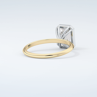 2.0 CT Emerald Cut Bezel Solitaire Moissanite Engagement Ring 3