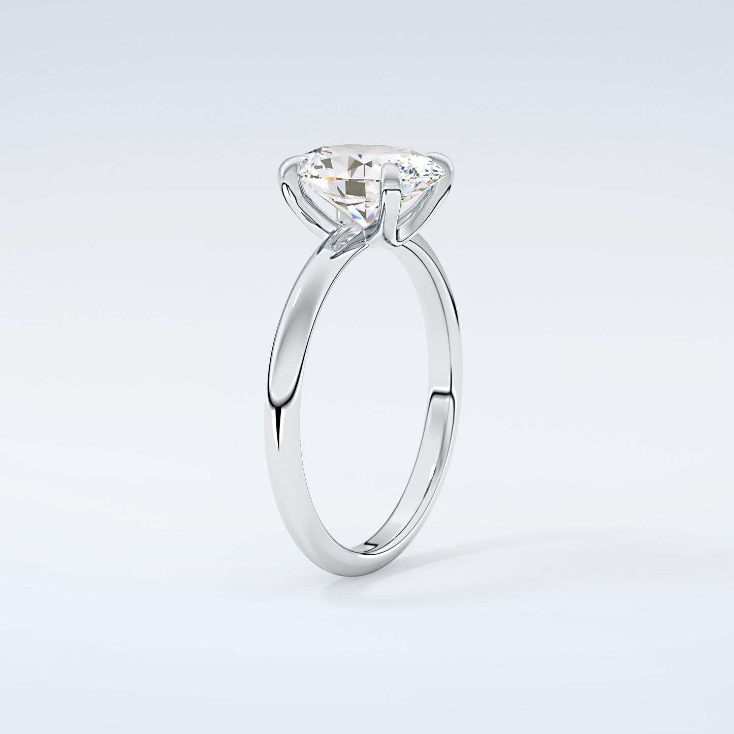 2.0 CT Oval Cut Solitaire Moissanite Engagement Ring