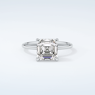 2.0 CT Asscher Cut Hidden Halo Moissanite Engagement Ring 13
