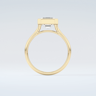 1.25 CT Asscher Cut Solitaire Bezel Moissanite Engagement Ring 2