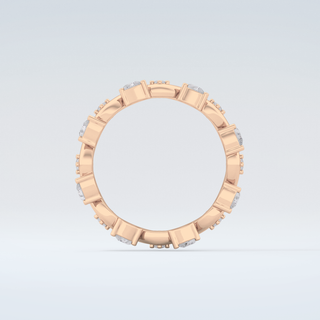 0.56 TCW Round & Pear Shaped Moissanite Wedding Band 8