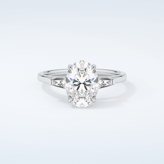 2.0 CT Oval Cut Three Stone Moissanite Engagement Ring 13