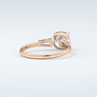 2.0 CT Cushion Cut Three Stone Moissanite Engagement Ring 9