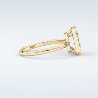 2.0 CT Emerald Cut Bezel Solitaire Moissanite Engagement Ring 4