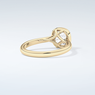 1.5 CT Cushion Cut Bezel Style Moissanite Engagement Ring 3