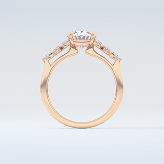 2.0 CT Oval Cut Cluster Moissanite Engagement Ring 8