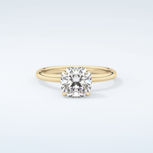 2.0 CT Cushion Cut Solitaire Moissanite Engagement Ring