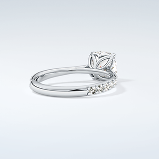 2.0 CT Cushion Cut Pave Style Moissanite Engagement Ring 15