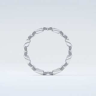 0.72 TCW Oval & Princess Shaped Moissanite Wedding Band 14