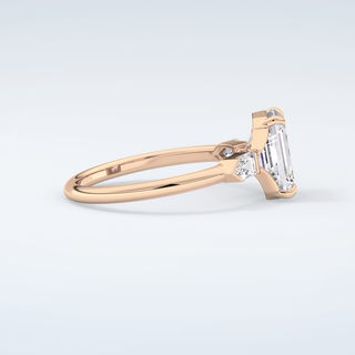 2.0 CT Emerald Cut Three Stone Moissanite Engagement Ring 10