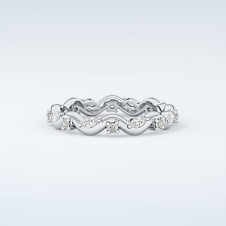 0.56 TCW Round & Marquise Shaped Moissanite Wedding Band 16