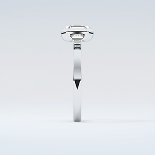 2.0 CT Asscher Cut Half Bezel Moissanite Engagement Ring 17