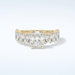 2.0 CT Radiant Cut Pave Moissanite Engagement Ring 1