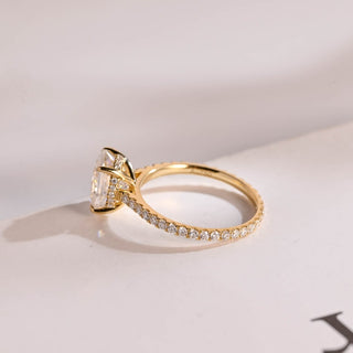 Stunning 1.0 - 2.0 CT Oval Moissanite Engagement Ring with Hidden Halo Design 9