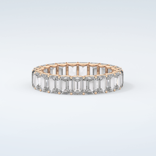 4.6 TCW Emerald Shaped Moissanite Wedding Band 10