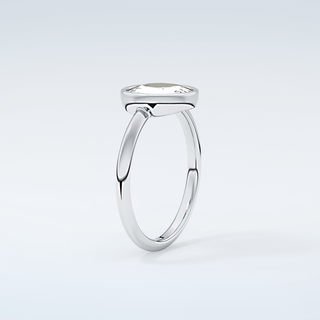 1.0 CT Rose Cut Bezel Style Moissanite Engagement Ring 18