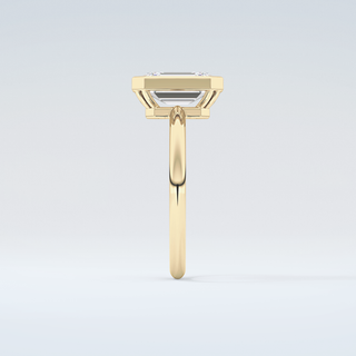 2.0 CT Emerald Cut Bezel Solitaire Moissanite Engagement Ring 5