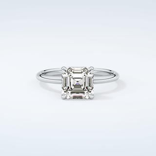 2.0 CT Asscher Cut Solitaire Style Moissanite Engagement Ring 13