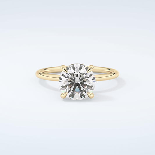 2.0 CT Round Cut Hidden Halo Moissanite Engagement Ring