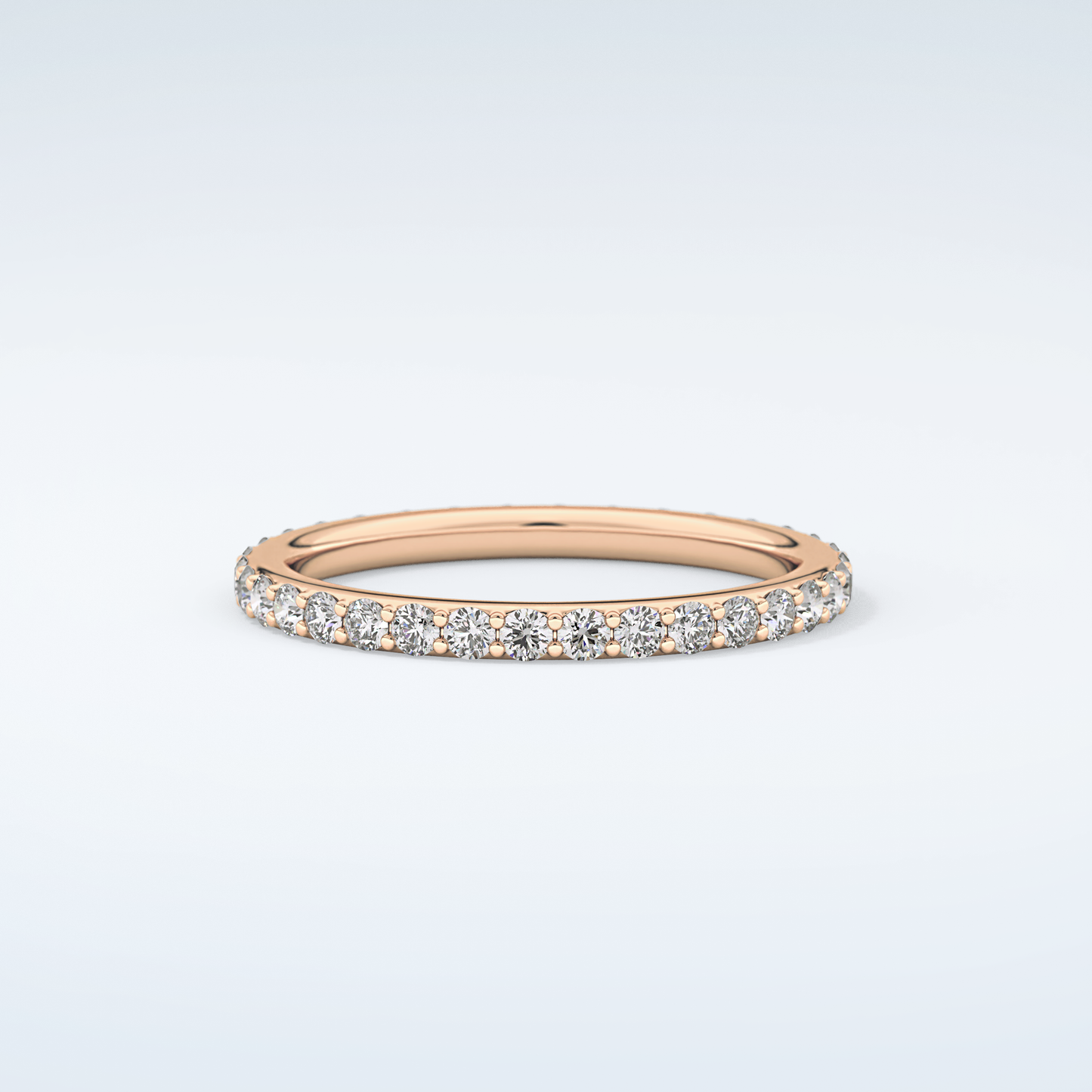 0.74 TCW Round Shaped Moissanite Wedding Band