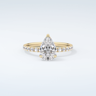 1.5 CT Pear Cut Pave Moissanite Engagement Ring 1