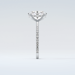 2.0 CT Oval Cut Pave Hidden Halo Moissanite Engagement Ring 17