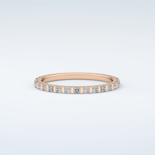 0.54 TCW Princess Shaped Moissanite Wedding Band 10