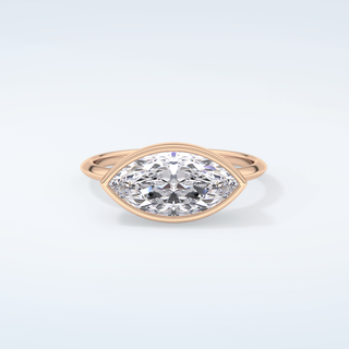 1.0 CT East West Marquise Cut Solitaire Style Moissanite Engagement Ring 7