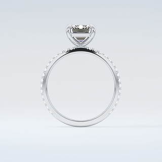 2.0 CT Emerald Cut Pave Moissanite Engagement Ring 14