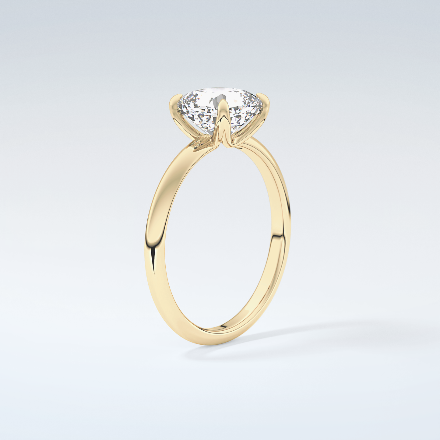 2.0 CT Cushion Cut Solitaire Moissanite Engagement Ring