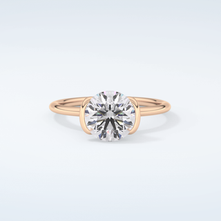 2.0 CT Round Cut Half Bezel Moissanite Engagement Ring 7