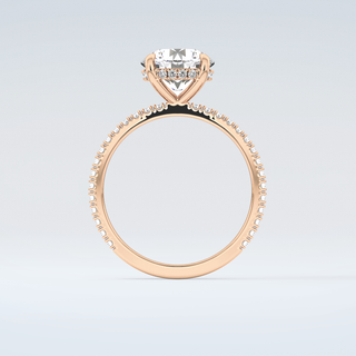 2.0 CT Round Cut Pave Hidden Halo Moissanite Engagement Ring 8