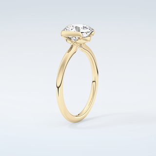 2.0 CT Round Cut Half Bezel Moissanite Engagement Ring 6