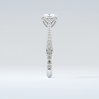 2.0 CT Cushion Cut Pave Style Moissanite Engagement Ring 17