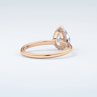 2.0 CT Pear Cut Hidden Halo Moissanite Engagement Ring 9