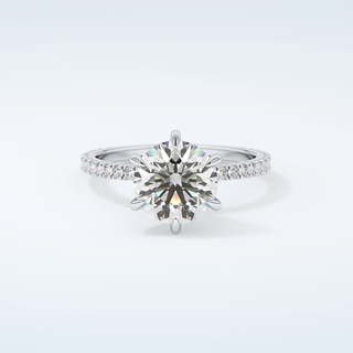 2.0 CT Round Cut Pave Moissanite Engagement Ring 13