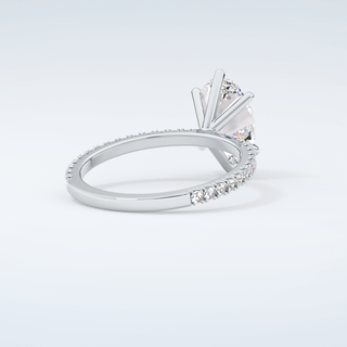 2.0 CT Oval Cut Pave Moissanite Engagement Ring 15