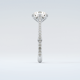 2.0 CT Round Cut Pave Style Moissanite Engagement Ring 17