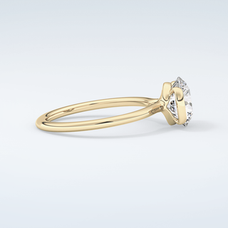 2.0 CT Round Cut Half Bezel Moissanite Engagement Ring 4