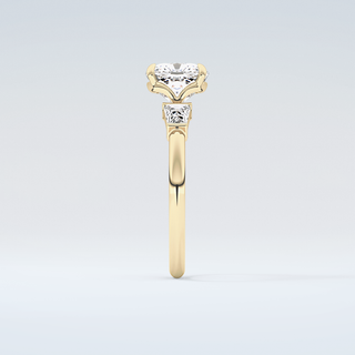 2.0 CT Cushion Cut Three Stone Moissanite Engagement Ring 5