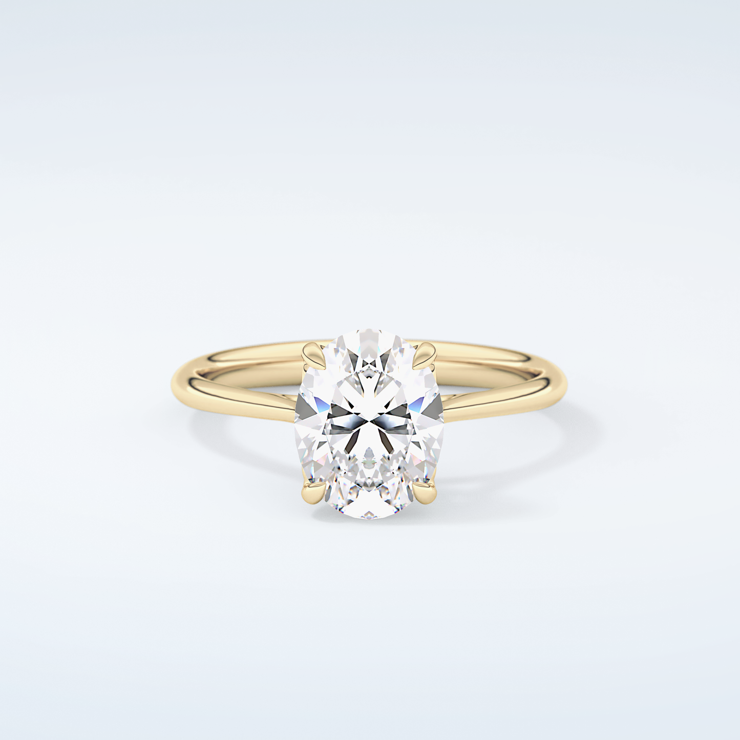 1.5 CT Oval Cut Solitaire Style Moissanite Engagement Ring