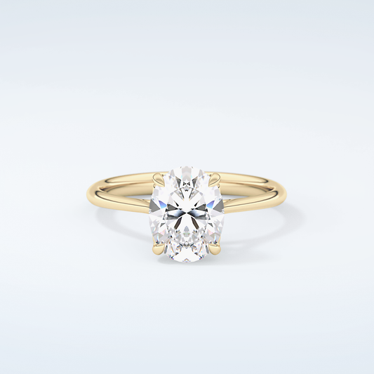 1.5 CT Oval Cut Solitaire Style Moissanite Engagement Ring