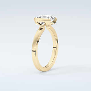 2.0 CT Asscher Cut Half Bezel Moissanite Engagement Ring 6