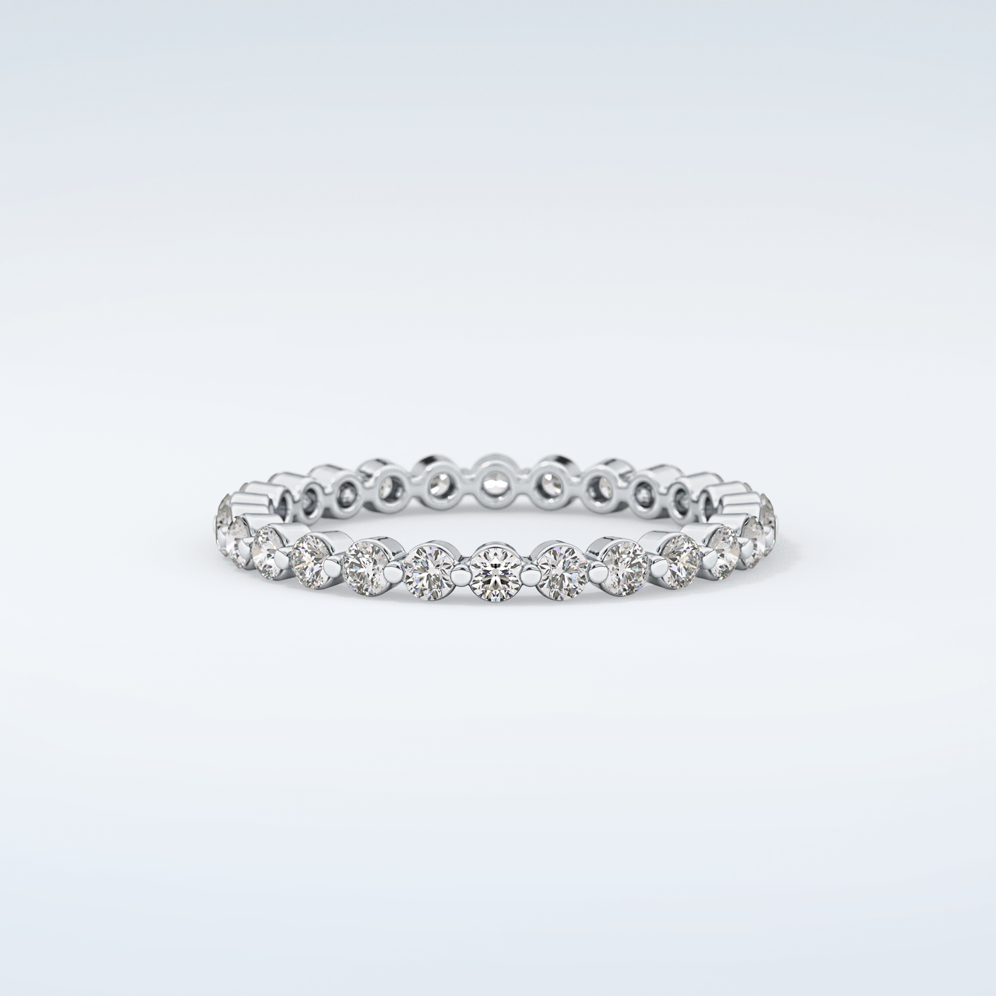 0.69 TCW Round Shaped Diamond Eternity Moissanite Wedding Band